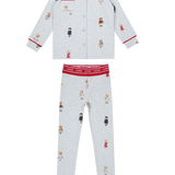 Grey/Red Crew Bear Grandpa Pajama Set