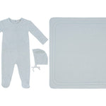 Kipp Baby Whispering Blooms Footie, Hat & Blanket Set in Blue
