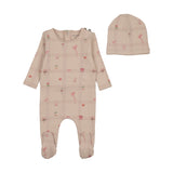 Pink Summer Plaid Footie + Beanie