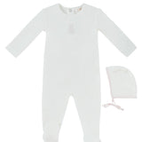 Pink Petit Ours Footie & Hat Set
