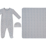 Blue Woodland Toile Footie & Hat Set