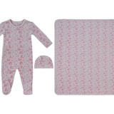 Pink Woodland Toile Footie & Hat Set