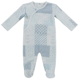 Blue Patchwork Footie