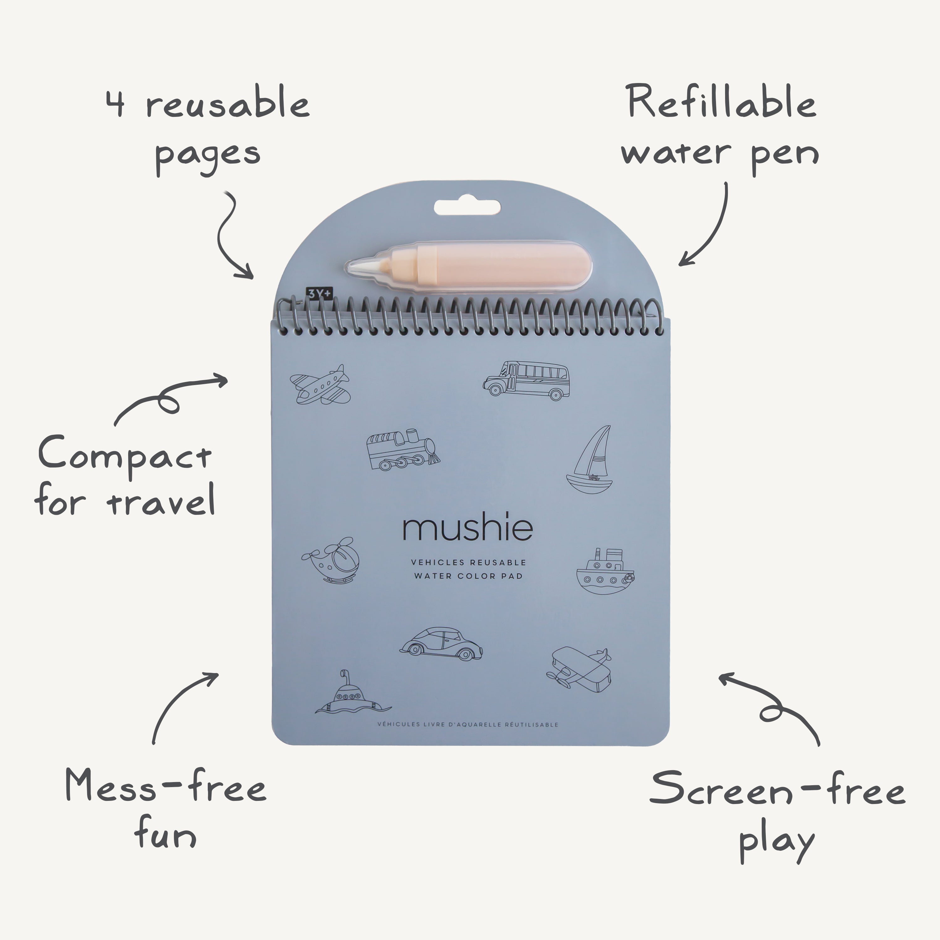 Reusable Water Color Pad Vehicles details