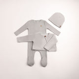 London Fog Velour Cardigan Ribbed Footie