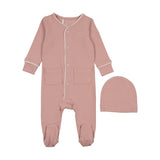 Pink Ribbed Grandpa Footie