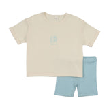 Blue Oversized Tee Set