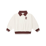 Burgundy Trim Collared Sweatshirt