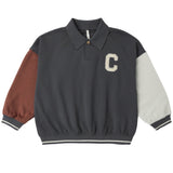 Color Block Collared Sweatshirt