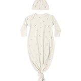 Knotted Baby Gown + Hat Set