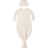 Knotted Baby Gown + Hat Set