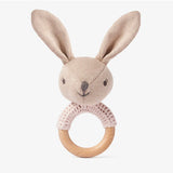 Knit Bunny Wooden Rattle